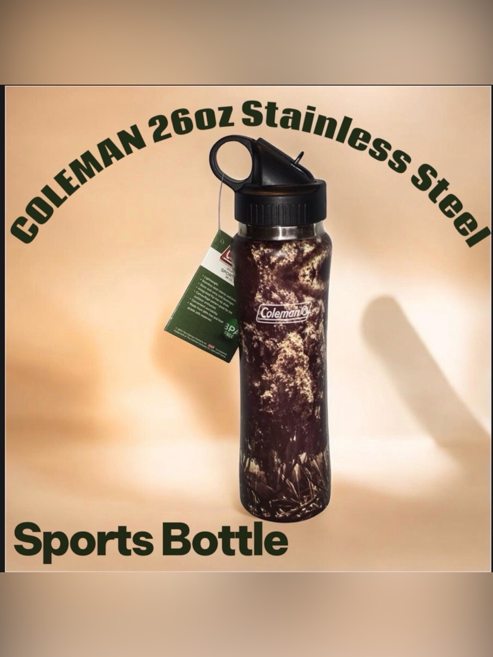 Coleman 26oz Stainless Steel Sports Bottle NWT